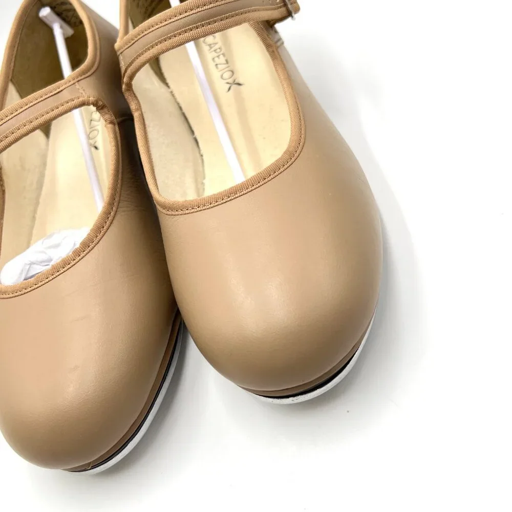 Capezio Womens Size 7.5 3800 Mary Jane Caramel Tan Buckled Dance‎ Tap Shoes